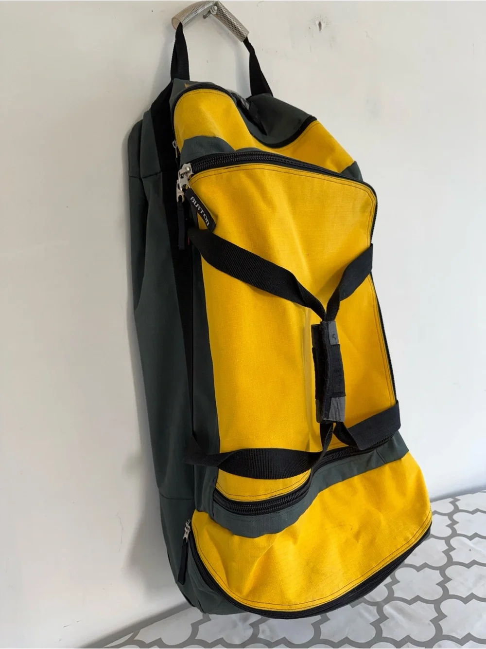 Burton Yellow and Gray Duffel Bag with Top Carry Handles